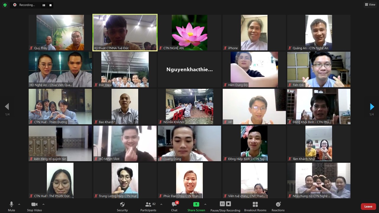 CTN Nghệ An: Thiêng liêng buổi tu tập online cùng huynh đệ mến thương