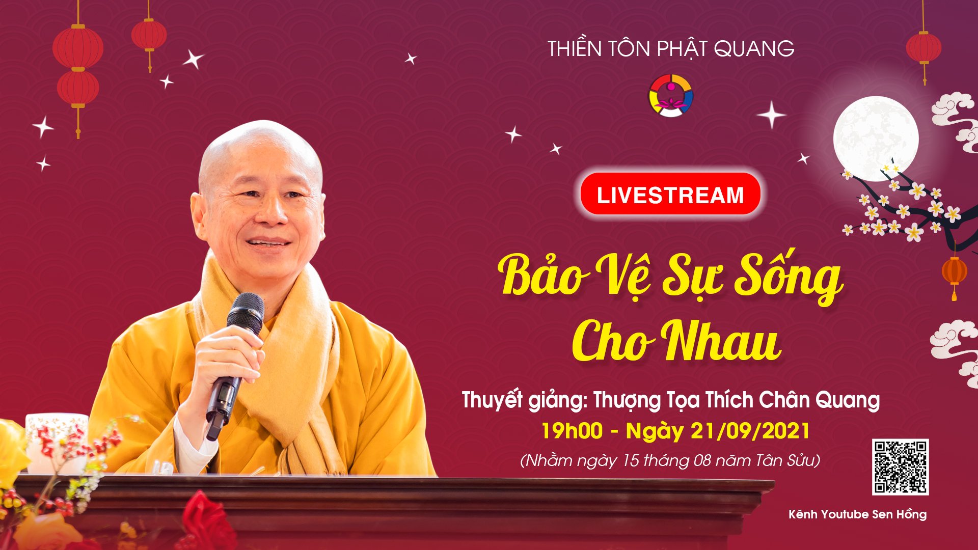 Thông báo thuyết giảng online Rằm Trung thu 21/9/2021 (15/8 AL)